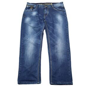 Spykar Jeans Mens 40 Blue Mid Rise Medium Wash Skinny Casual Denim Pants